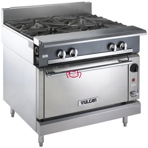 VULCAN V4B36S高效能四头燃气炉联烤箱