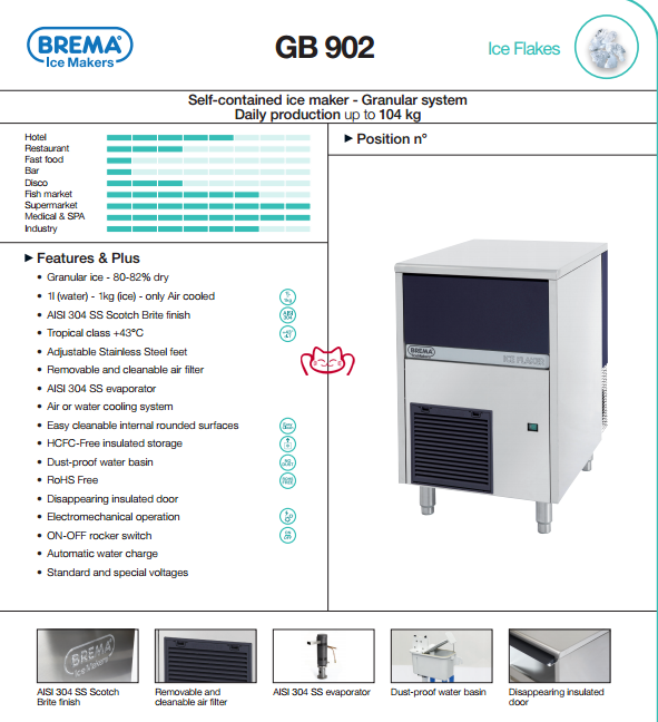 BREMA GB902 90KG制雪花机_商用制冰机_冷藏冷冻电器设备_国际品牌商用厨房设备批发_进口酒店厨房设备_进口商用厨具 国际大品牌
